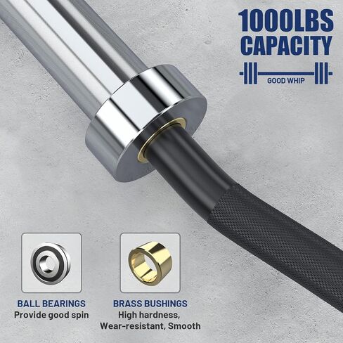 7FT Buffalo Barbell Bar Load 1000LBS Capacity Available Men's Barbell with Hard Chrome Sleeves for 2" Olympic Plates in Saudi Arabia