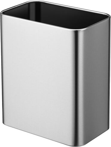 Small Metal Trash Can, 2.1 Gallon Slim Trash Can for Bathroom, Wastebasket Garbage Bin for Bedroom, Office, Kitchen, Under Sink (Matte Black) in Saudi Arabia