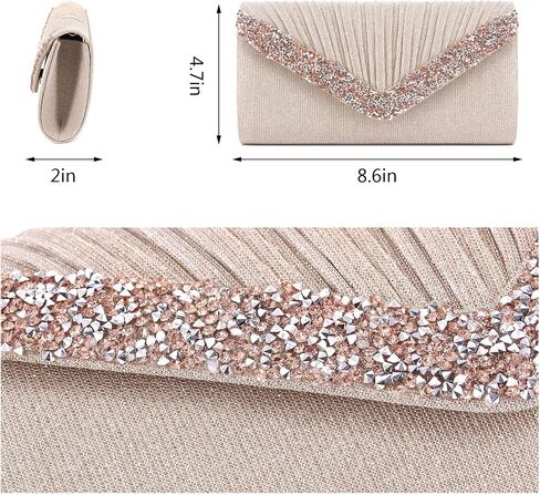 Naimo Flap Dazzling Clutch Bag Evening Bag With Detachable Chain in Kuwait