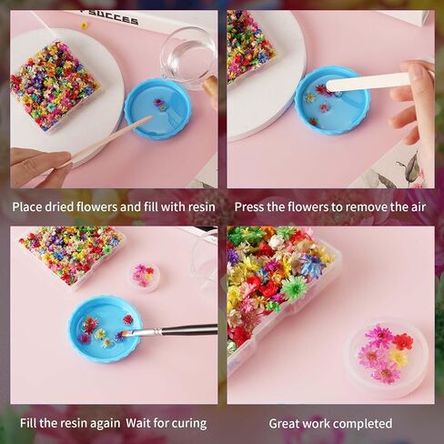 420 قطعة من الزهور المجففة، زهور مجففة صغيرة لإكسسوارات الراتنج المصنوعة من الراتنج، زهور طبيعية مجففة صغيرة لصنع الشموع، فن الأظافر، أقراط المجوهرات الإيبوكسي. in Kuwait