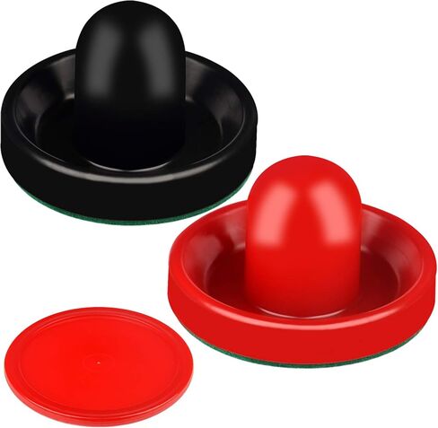 Air Hockey Pushers and Red Air Hockey Pucks, Goal Handles Paddles Replacement Accessories for Game Tables (4 Striker, 4 Puck Pack) in Kuwait