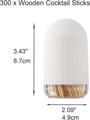 حامل أعواد أسنان قابل لإعادة الاستخدام، أعواد أسنان خشبية من الخيزران (300 قطعة) in Kuwait