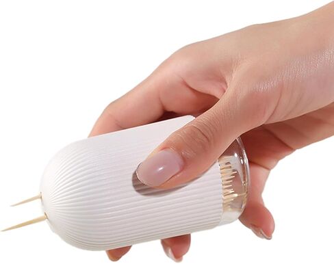 حامل أعواد أسنان قابل لإعادة الاستخدام، أعواد أسنان خشبية من الخيزران (300 قطعة) in Kuwait