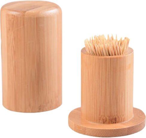 أصحاب المسواك الخيزران مسواك موزع حاوية علب خشبية قابلة لإعادة الاستخدام المسواك حامل لتصميم المنزل الفريد الديكور هدية غير عادية in Kuwait