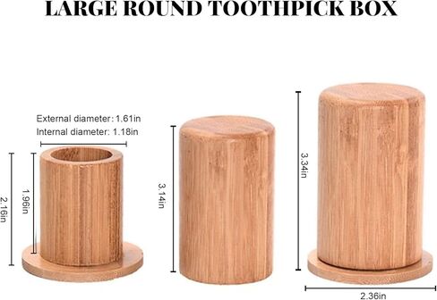 أصحاب المسواك الخيزران مسواك موزع حاوية علب خشبية قابلة لإعادة الاستخدام المسواك حامل لتصميم المنزل الفريد الديكور هدية غير عادية in Kuwait