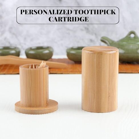 أصحاب المسواك الخيزران مسواك موزع حاوية علب خشبية قابلة لإعادة الاستخدام المسواك حامل لتصميم المنزل الفريد الديكور هدية غير عادية in Kuwait