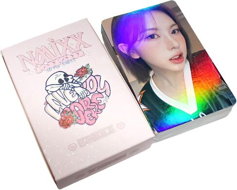 NMIXX Photocards 50pcs NMIXX Laser Photo Cards Holo Effect Album Cards Gift for Fans Daughter Collection Cards in Saudi Arabia