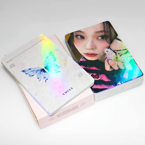 NMIXX Photocards 50pcs NMIXX Laser Photo Cards Holo Effect Album Cards Gift for Fans Daughter Collection Cards in Saudi Arabia