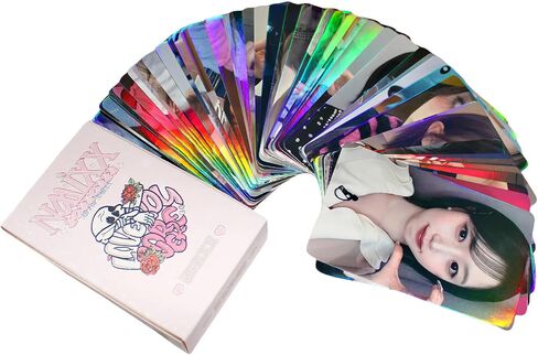 NMIXX Photocards 50pcs NMIXX Laser Photo Cards Holo Effect Album Cards Gift for Fans Daughter Collection Cards in Saudi Arabia