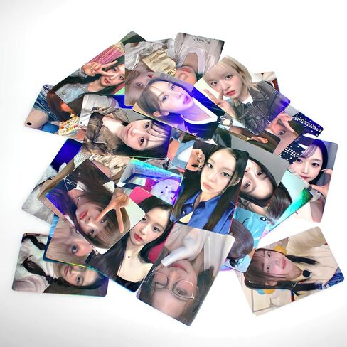 NMIXX Photocards 50pcs NMIXX Laser Photo Cards Holo Effect Album Cards Gift for Fans Daughter Collection Cards in Saudi Arabia