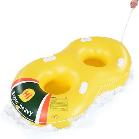 HIWENA Super Heavy Duty Snow Tube, 78 inches Inflatable Snow Sled for Kids and Adults, Double Sled Tubes, Thicken 0.75mm Thick Material Winter Sport Tube in Kuwait