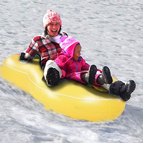 HIWENA Super Heavy Duty Snow Tube, 78 inches Inflatable Snow Sled for Kids and Adults, Double Sled Tubes, Thicken 0.75mm Thick Material Winter Sport Tube in Kuwait