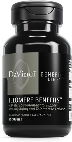 DAVINCI Labs Telomere Benefits - Dietary Supplement to Support Healthy Aging, Antioxidant Levels, Memory and Telomerase Activity* - with Astragalus Root Extract - Gluten-Free - 60 Vegetable Capsules in Saudi Arabia