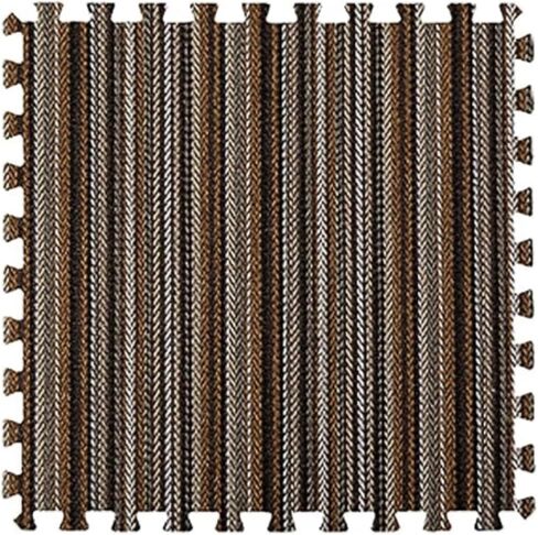 10 Pcs Plaid Interlocking Foam Mats Cotton Linen Foam Floor Mats Bohemian Style Interlocking Carpet Tiles for Home Gym, Floor Protection, Yoga, Fitness, Playroom, Exercise (Plaid Beige) in Saudi Arabia