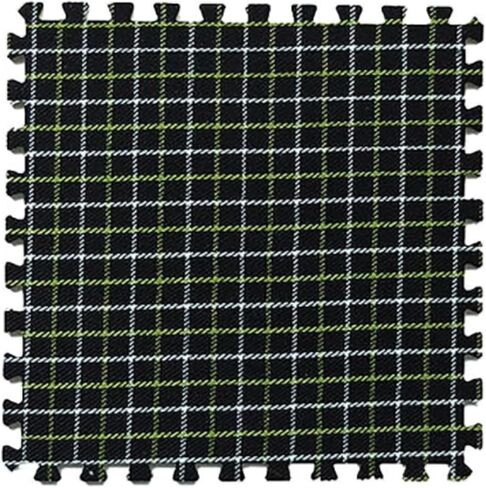 10 Pcs Plaid Interlocking Foam Mats Cotton Linen Foam Floor Mats Bohemian Style Interlocking Carpet Tiles for Home Gym, Floor Protection, Yoga, Fitness, Playroom, Exercise (Plaid Beige) in Saudi Arabia