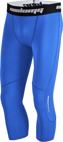 سراويل COOLOMG للرجال لكرة السلة للبالغين بطول 3/4 سراويل رياضية ضيقة باللون الأزرق in Kuwait