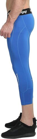 سراويل COOLOMG للرجال لكرة السلة للبالغين بطول 3/4 سراويل رياضية ضيقة باللون الأزرق in Kuwait