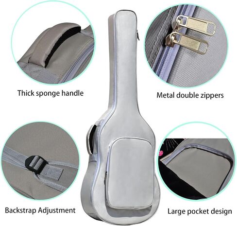 36 38 Inch Acoustic Travel Guitar Case Soft Thick Padding Waterproof Guitar Cases Gig Bag Adjustable Shoulder Strap Guitar Accessories Black (38Inch-7MM Thick Black, Acoustic guitar) in Saudi Arabia