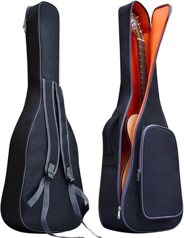 حافظة جيتار صوتية للسفر مقاس 36 38 بوصة، بطانة سميكة ناعمة، حافظة جيتار مقاومة للماء، حقيبة جيتار قابلة للتعديل، حزام كتف قابل للتعديل، ملحقات جيتار أسود (38 بوصة - 7 مم أسود سميك، جيتار صوتي) in Kuwait
