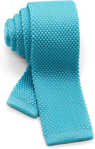 WANDM Men's Knit Tie Slim Skinny Square Necktie Width 2.2 inches Washable Solid Color and Gift Box in Kuwait