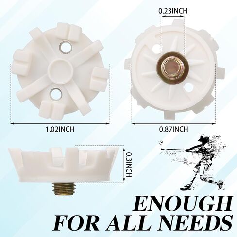 51 Pcs Golf Cleats Set 50 Golf Shoe Spikes Replacements with 1 Golf Cleats Spanner Metal Thread Screw 6 mm Dia Golf Shoe Cleats for Cricket Shoe Golf Player in Saudi Arabia