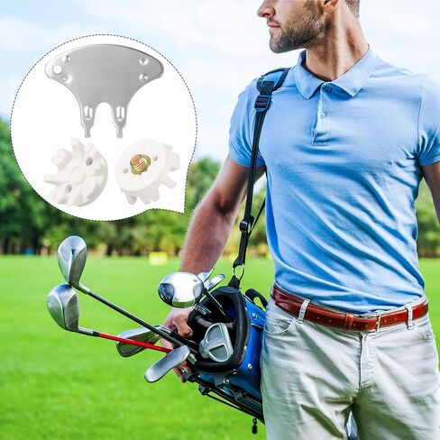 51 Pcs Golf Cleats Set 50 Golf Shoe Spikes Replacements with 1 Golf Cleats Spanner Metal Thread Screw 6 mm Dia Golf Shoe Cleats for Cricket Shoe Golf Player in Saudi Arabia