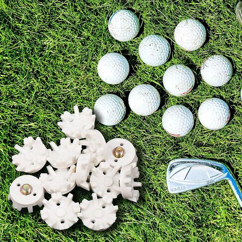 51 Pcs Golf Cleats Set 50 Golf Shoe Spikes Replacements with 1 Golf Cleats Spanner Metal Thread Screw 6 mm Dia Golf Shoe Cleats for Cricket Shoe Golf Player in Saudi Arabia