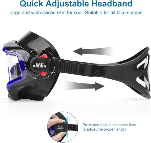 Snorkel Diving Mask, Ultimate Pano 3 HD Snorkeling Mask Anti-Fog Swim Mask Goggles with Nose Cover Adults & Youth for Diving, Snorkeling and Swimming in Kuwait