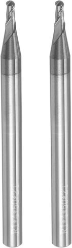 قطعتان من Uxcell لقم توجيه CNC ذات طرف كروي، 1 مم (5/128 بوصة)، نصف قطر من الكربيد الصلب المطلي بـ AlTiN 2 مزامير HRC45 2 مم (5/64 بوصة) قطر 4 مم (5/32 بوصة) أدوات طحن قاطعة الساق in Saudi Arabia
