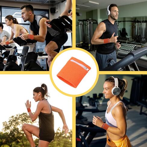 4PCS Wrist Wallet, Wrist Pouch with Zipper, Sports Absorb Sweat Wristbands, Wrist Card Holder for Women Men Running Hiking Jogging, Wrist Pouch for Storage Key Card Cash in Saudi Arabia