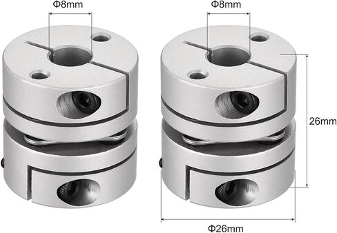 uxcell 8mm to 8mm Bore One Diaphragm Motor Wheel Flexible Coupling Joint M3 Wrench 1 Set in Saudi Arabia