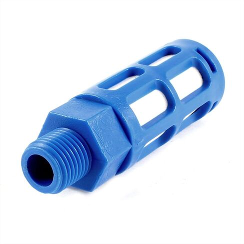 Uxcell 1/4 "PT ذكر عادم هوائي ملولب ضوضاء كاتم صوت بلاستيكي أزرق in Saudi Arabia