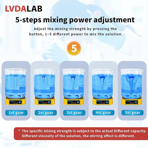 Magnetic Stirrer 3000RPM, Magnetic stir Plate with Stir Bar and 5 Gear Speed Adjusting, Mini Magnetic Mixer Lab Stirrers, Max Stirring Capacity 2000ml-Yellow in Saudi Arabia