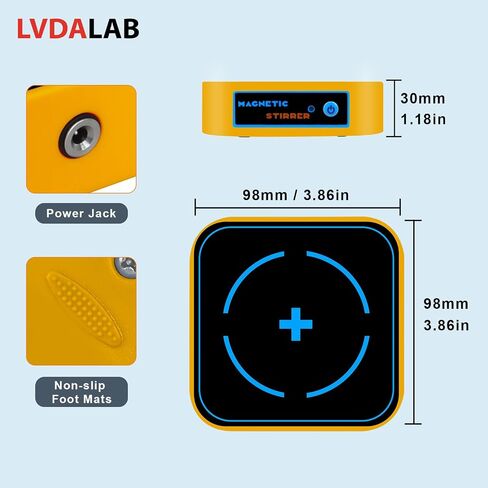 Magnetic Stirrer 3000RPM, Magnetic stir Plate with Stir Bar and 5 Gear Speed Adjusting, Mini Magnetic Mixer Lab Stirrers, Max Stirring Capacity 2000ml-Yellow in Saudi Arabia