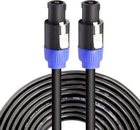كابل مكبر الصوت إلى مكبر الصوت، (2 حزمة 50 قدم) سلك صوت احترافي بقياس 12 AWG سلك كابل مكبر صوت DJ مع قفل ملتوي - 2 موصل in Saudi Arabia