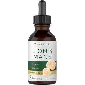 Carlyle Lions Mane Mushroom Supplement | 2 Fl Oz | Liquid Extract Tincture | Vegetarian | Non-GMO, Gluten Free