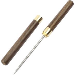 Stainless Steel Ice Pick,1 Pack Pick Tool with Safety Cover, Non-slip Wooden Handle Pick for Bars, Kitchen, Bartender Breaking Ice