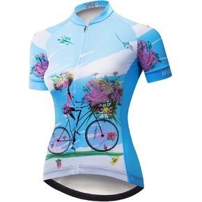 Women Cycling Jersey Shirt Short Sleeve Breathable