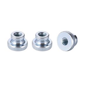 uxcell Knurled Thumb Nuts, 3Pcs M10x1.5mm Iron Round Knobs Fasteners for 3D Printer Parts, Silver Tone