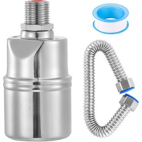 Automatic Water Level Control Valve, 1/2" Water Tank Float Valve, 304 Stainless Steel Auto Shut Off Ball Mini Float Valve for Water Tank, Swimming Pool, Pond