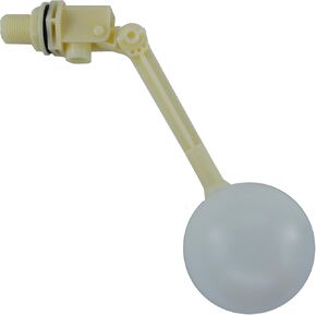 1/2 Inch Float Ball Valve with Adjustable Arm for Water Tank Pond, Gray Float Valve Automatic Shut Off Float Water Ball for Livestock Waterer