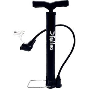 Bike Floor Pump, Portable Bicycle Tire Pump with Presta & Schrader Valves, High Pressure Mini Cycle Air Pump with Multifunction Ball Needle for Balls, Balloons, Inflatables - 120Psi Max