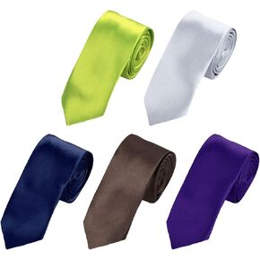 Dan Smith Skinny Soild Tie Necktie For Wedding Thin Tie Silk Blend