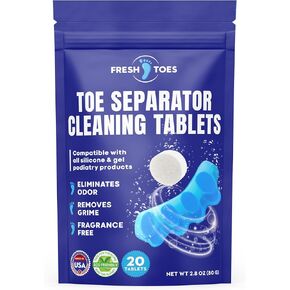 Toe Separators Foot Odor Eliminator Cleaning Tablets All-Natural and Fragrance-Free - 20 Tablets (2.8oz)