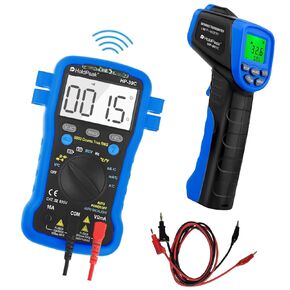 HOLDPEAK Multimeter and Infrared Thermometer and Test Leads Combo Kit, AC/DC Voltmeter NCV HP-39C Multimeter Handheld, Test Leads, (-50~550℃) Digital Non-Contact Laser Temperature Gun【Not for Human】 in Kuwait