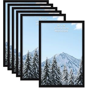 24x36 Poster Frame Set of 6, Black Large Picture Frames for 24 x 36 inch Photos for Wall, 24 by 36 Gallery Picture Frames