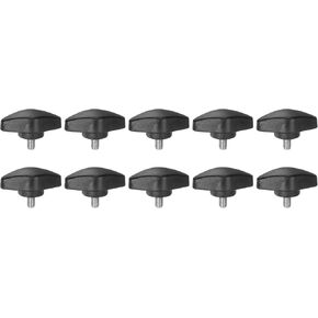 HARFINGTON 10pcs Tee Wing Knobs Thumb Screws M5 x 8mm Standard Male Thread Plastic T Knobs Handles Hand Clamping Knobs Grip Thumbscrew, Black