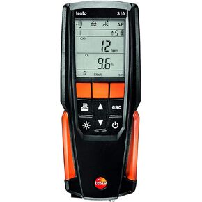 مجموعة محلل الاحتراق testo 310 مع الطابعة - محلل الاحتراق يقيس O2 وغاز المداخن وCO2 - مقياس الضغط لأنظمة التدفئة - مقياس أول أكسيد الكربون