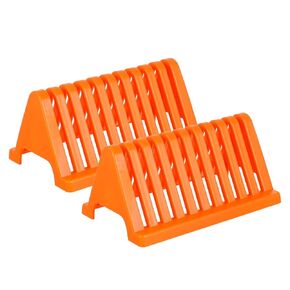 Biological Specimen Slides Holder 2pcs Microscope Slides Staining Rack Glass Slide Holder Lab Sample Slide Storage Shelf for Basic Biology Lab Science Orange Glass Plate Drain Shelf