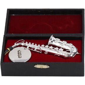 Pssopp Mini Alto Saxophone Ornaments Dollhouse Alto Saxophone Model Mini Musical Instrument Model for Home Office Musical Room